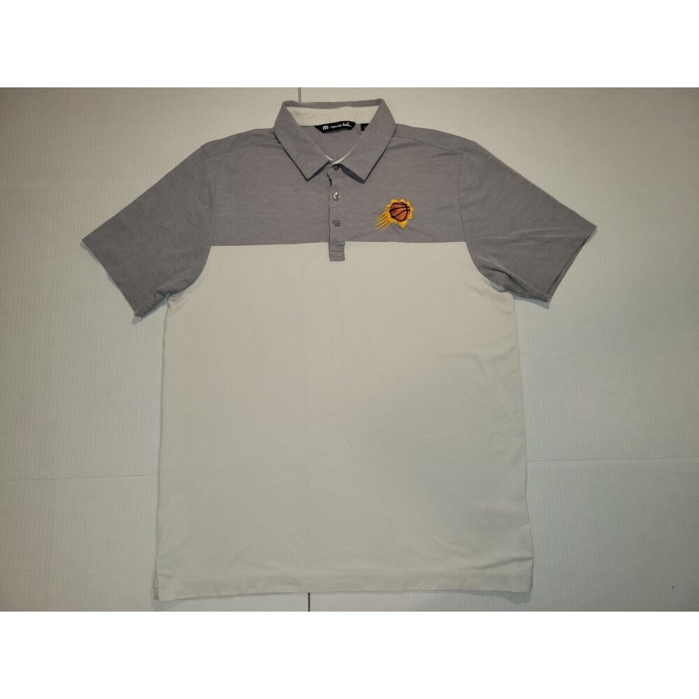 Travis Mathew Men's L‎ Phoenix Suns NBA Short Sleeve Polo Golf Shirt Gray White